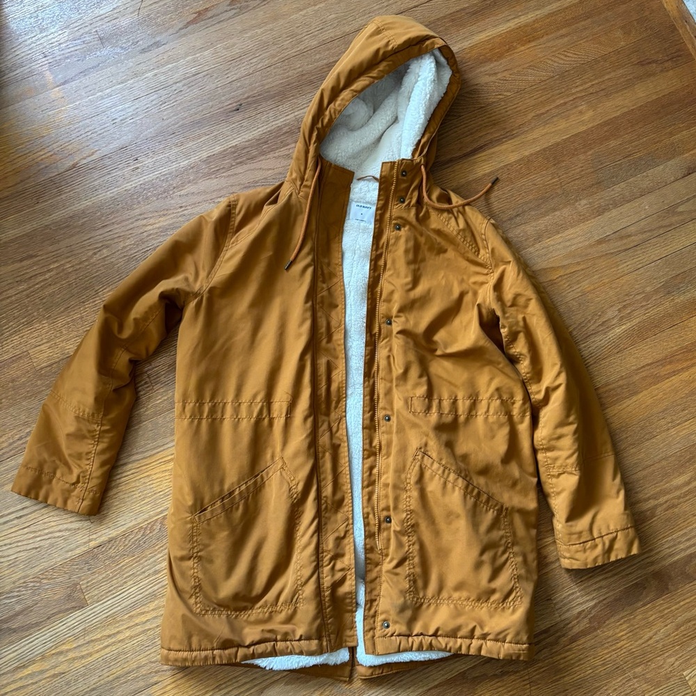 Old Navy Sherpa Lined Water Resistant Hooded Parka Jacket Size Medium